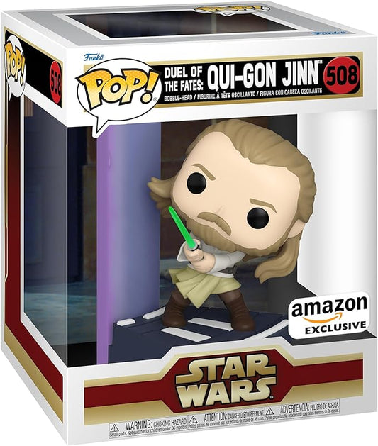 Funko Pop! Deluxe: Star Wars Duelo de los Destinos - Qui-Gon Jinn, Exclusivo de Amazon, Figura 3 de 3